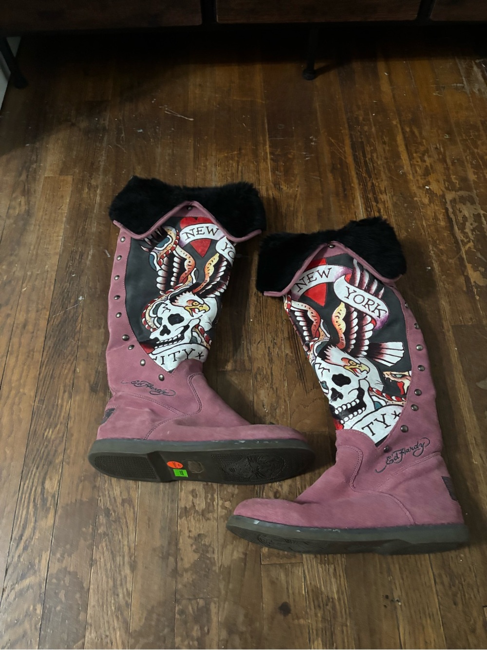 ed hardy fuzzy boots